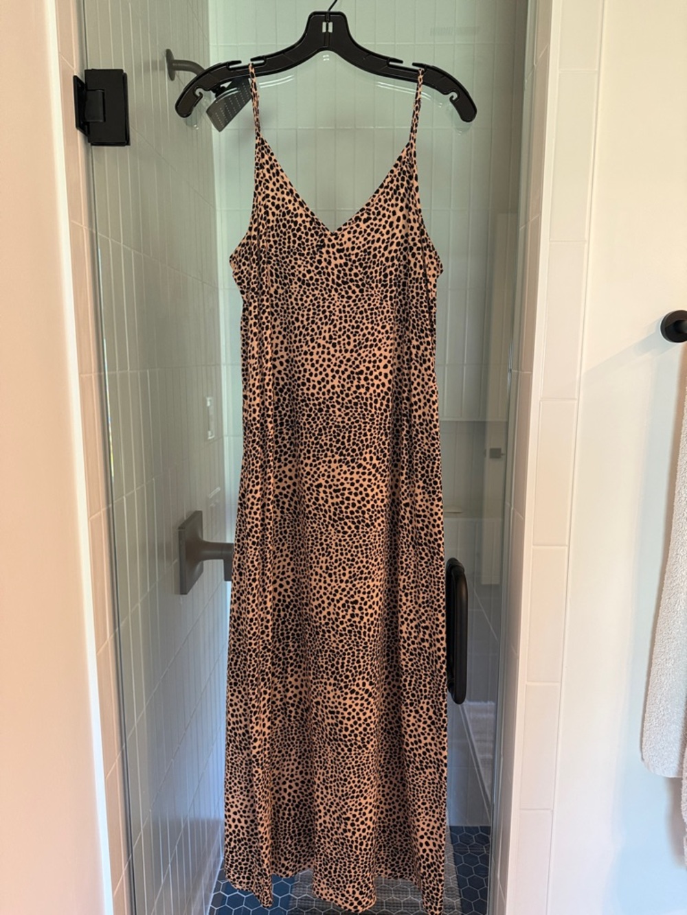 Jenni Kayne Leopard Print Slip Maxi Dress in Tan and Black